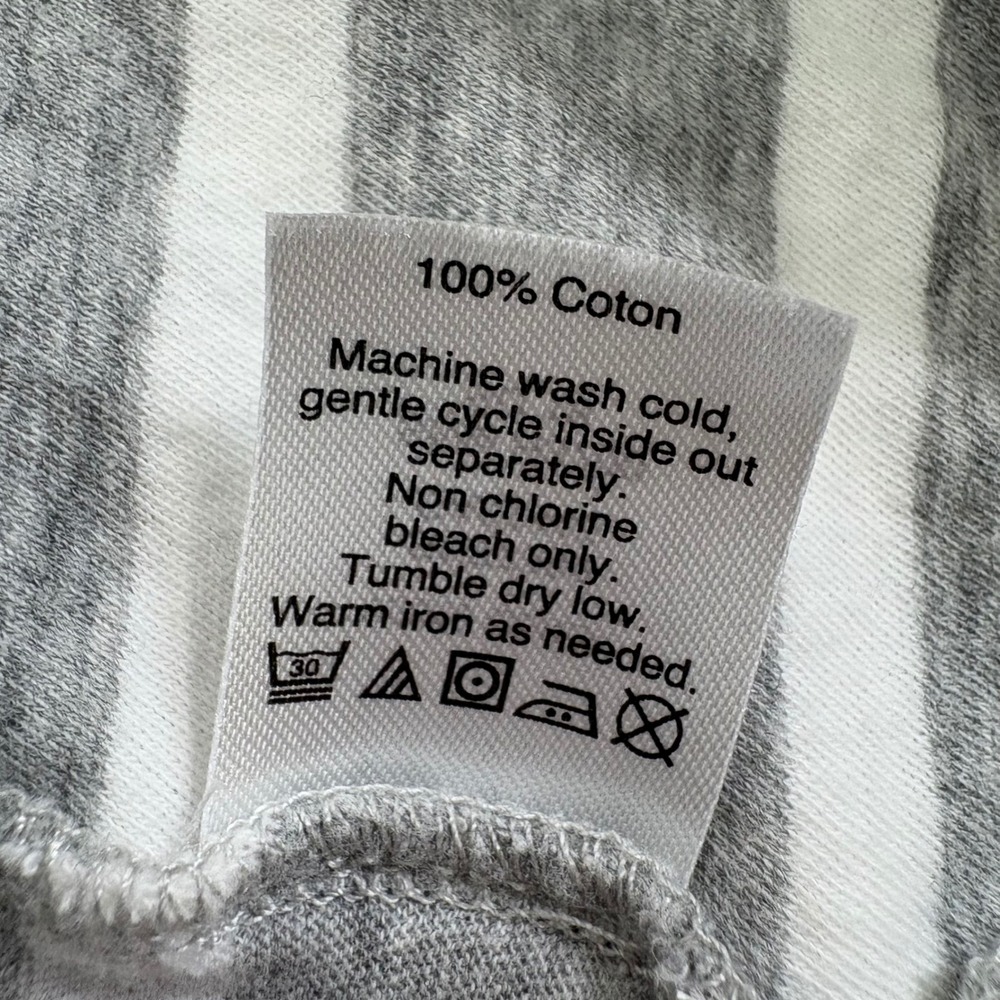 J Crew Striped Open Front Cardigan Sweater Womens Size M Gray White Cotton - Picture 5 of 10